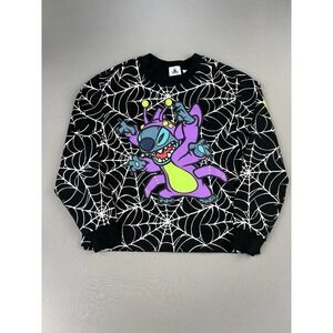 Disney World‎ Stitch YOUTH 11/12 Halloween Glow In The Dark Web Sweatshirt
